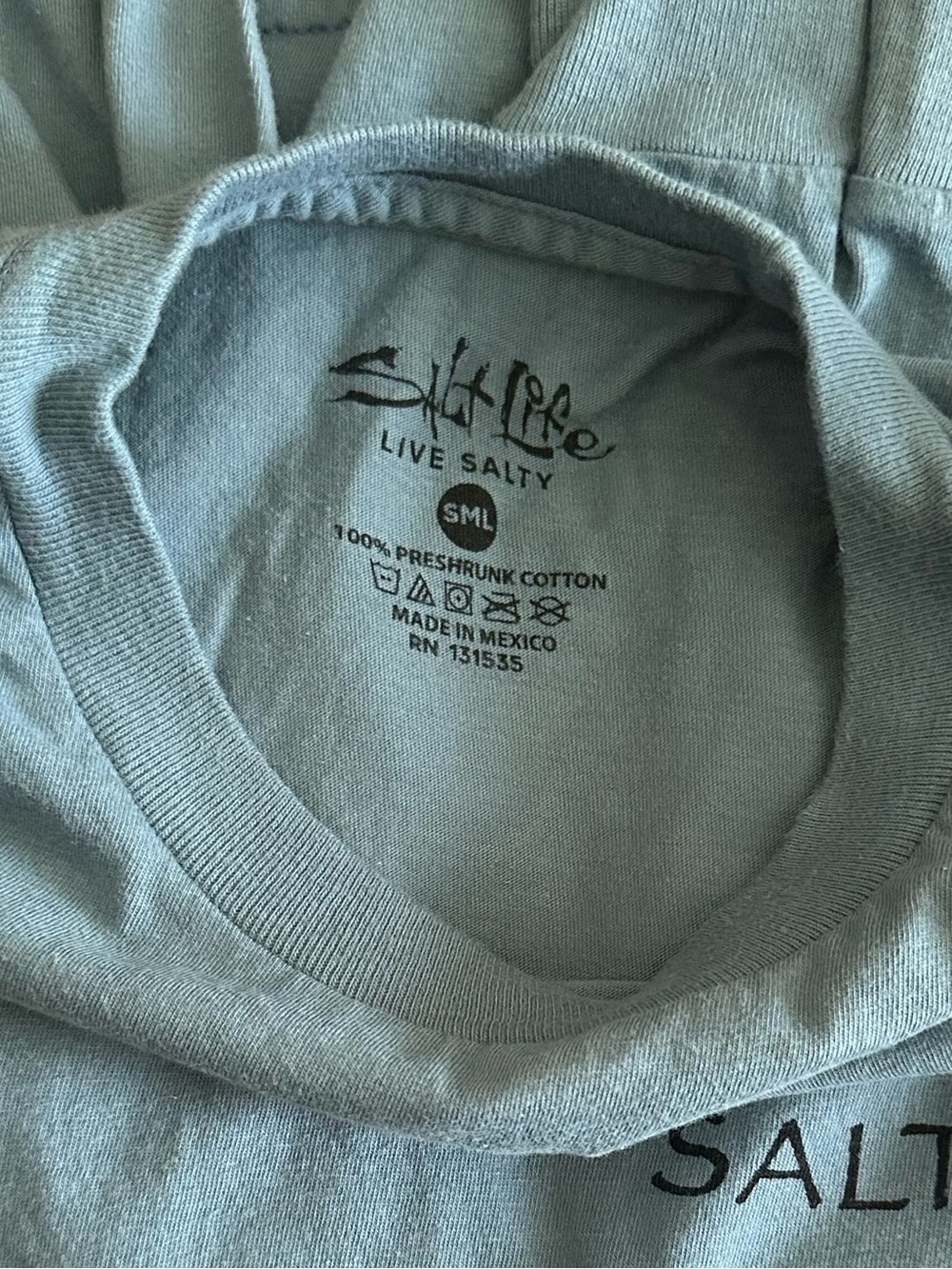 Salt Life Men's Long Sleeve Tee - Dusty Blue - Picture 3 of 3
